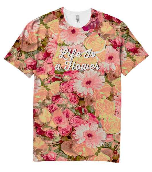 Life is a Flower Vintage Flower pattern t shirt